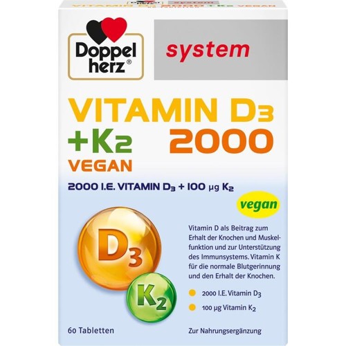 Doppelherz Vitamin D3 2000 + K2 system 60 Stück