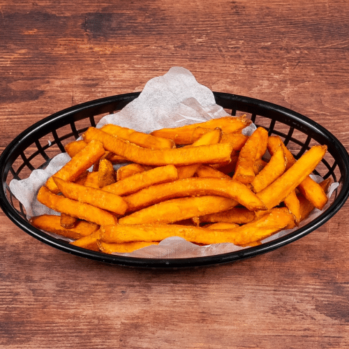 Portion Süßkartoffel Pommes