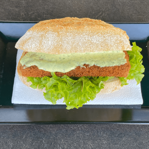 Fischbrötchen mit veganem Backfisch