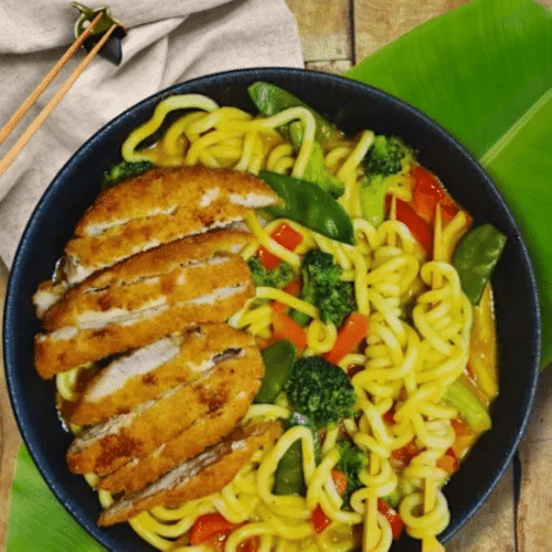 Crispy -Chicken Kokos-Curry-Udon ( Neu)
