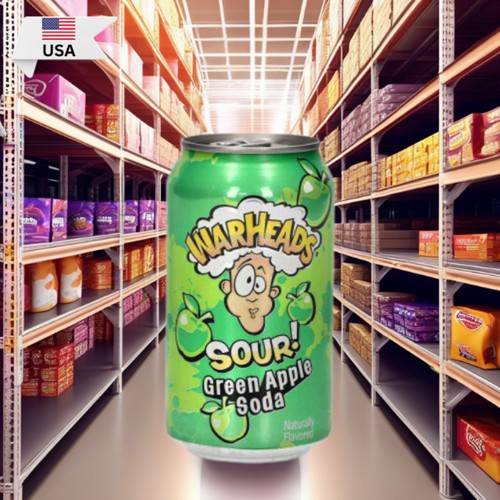 Warheads Sour Green Apple Soda 330ml
