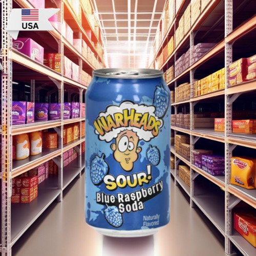 Warheads Sour Blue Rasperry Soda 330ml