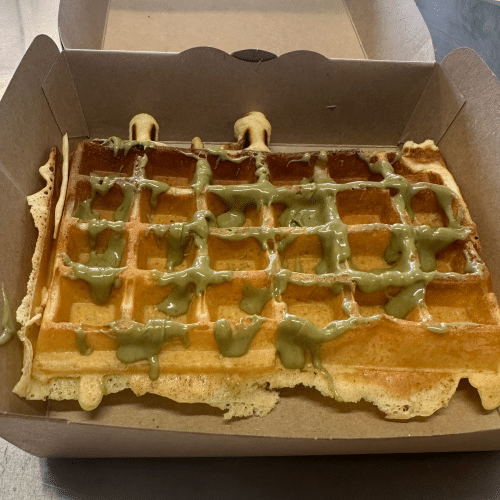 Waffel mit Pistaziencreme