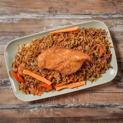 Gebratener Reis paniert Huhn