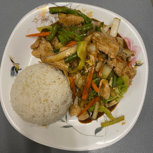 Hühnerfleisch Chop Suey mit verschiedenem Gemüse