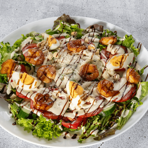 Caesar-Salat mit Garnelen
