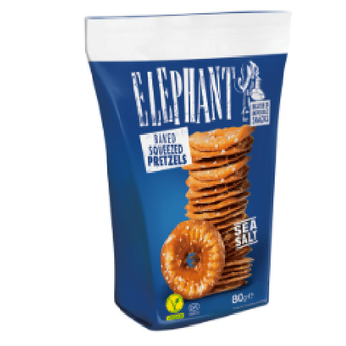Elephant Baked Squeezed Pretzels Sea Salt Vegan 80g.