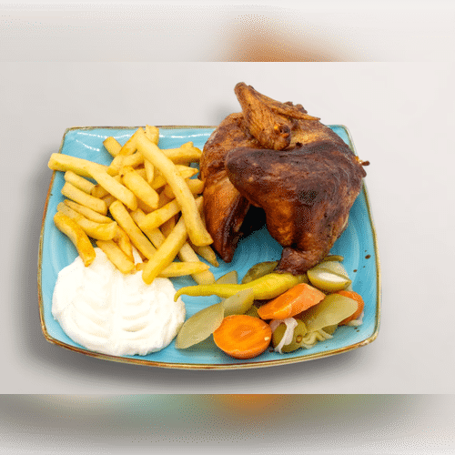 Gegrillter Hähnchen-Teller