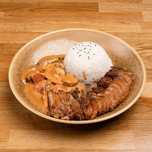 Entenfleisch mit Erdnusssauce