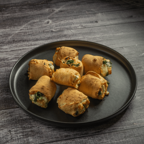 Pizzabrötchen mit Spinat und Feta (vegetarisch)