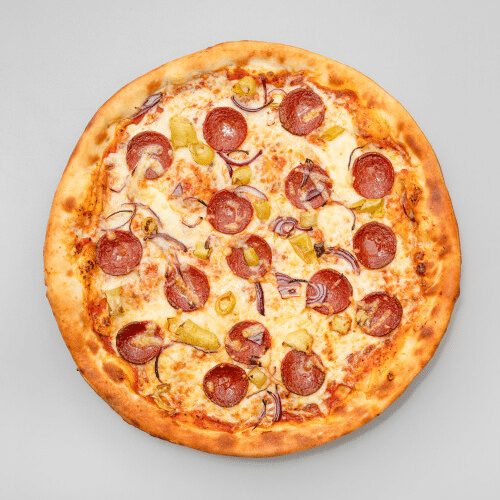 Pizza Peperoniwurst (scharf)