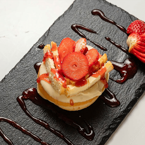 Gefüllter Donut Cheesecake Bomb