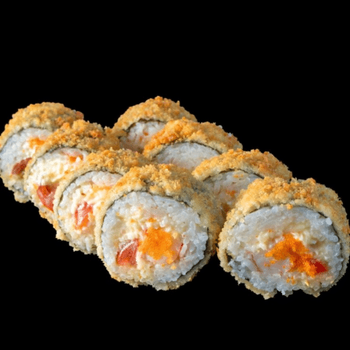 Hot Roll mit Garnele, Cheddar, Paprika, Tomate,