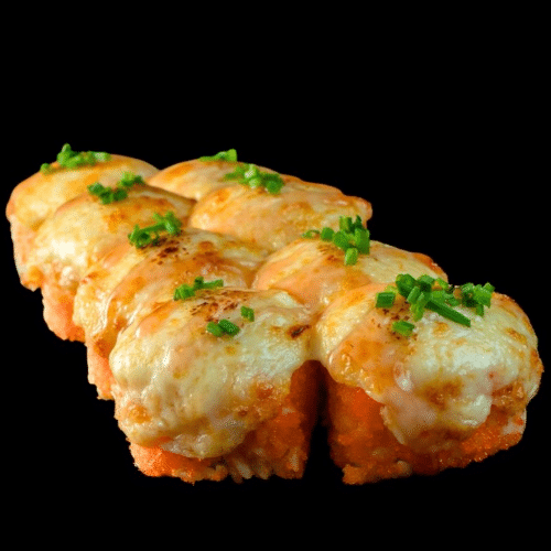 Hot Roll gebackene mit Thunfisch, Tobiko, Frischkäse,