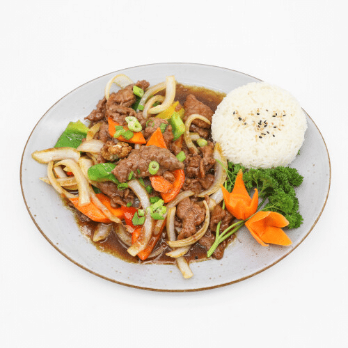 Rindfleisch mit Zwiebeln