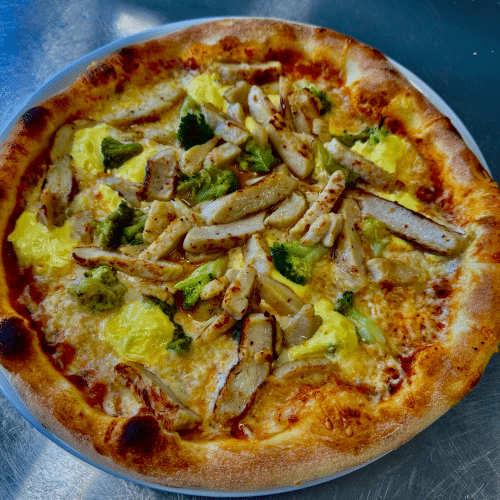 Pizza Hähnchenbrust Broccoli