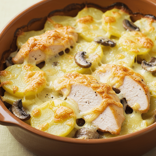 Potatoes Hähnchenbrust Champignon Auflauf