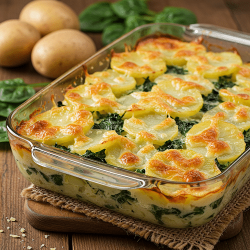 Potatoes Spinat Auflauf