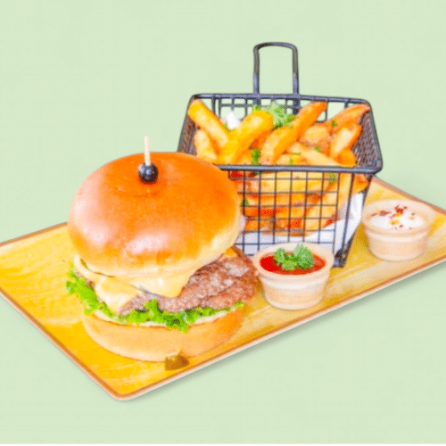 Vegetarischer Chili-Cheeseburger