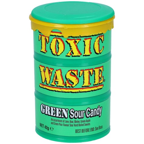 Toxic Waste Green Sour Candy Drum 42g