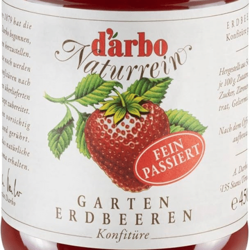 Darbo Naturrein Garten Erdbeeren Konfitüre Extra Marmelade 450g