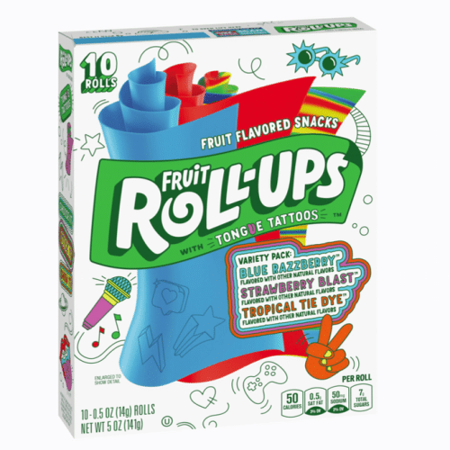 Fruit Roll-Ups Fruit Mix Blue Tropical Strawberry 10 Stück