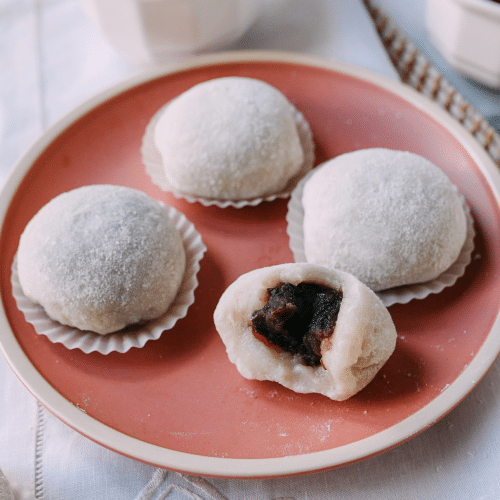 Mochi Reiskuchen mit rote Bohnen 4 Stück