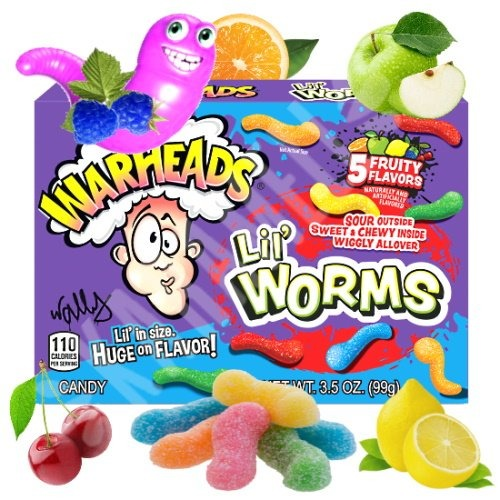 Warheads Lil Worms 5 sour Fruity Flavour