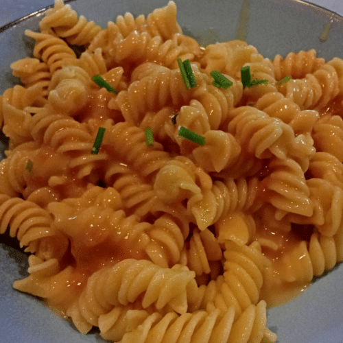 Mittagsessen - Fisilli in einer Rahmdsoße