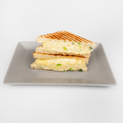 Grilled Toast mit Rührei, Gouda Käse