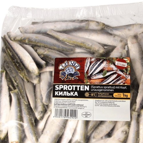 Tri Kita Sprotten mit Kopf unausgenommen, tiefgefroren 1000g