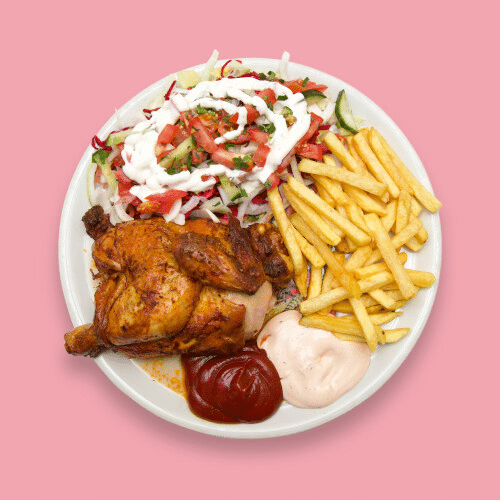Halbes Hähnchen Menü