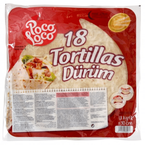 Weizenmehltortillas Dürüm 30 cm (Takitos Express)