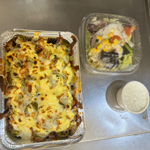 Hähnchengyros Mexico (überbacken, scharf)