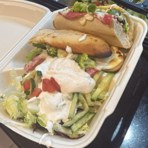 Baguette Salami, Brokkoli und Paprika