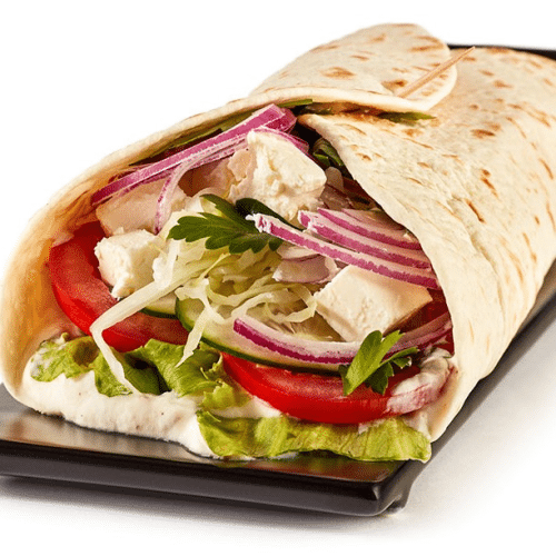 Dürüm Vegetarisch mit gebratenen Auberginen