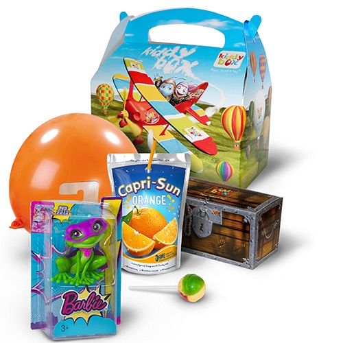 Kiddy Box mit Drehspießfleisch und Knoblauchkartoffeln