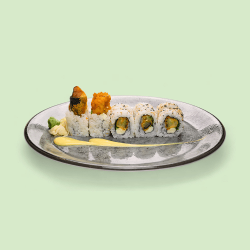 Tempura Aubergine Inside-Out (vegetarisch, 8 Stück)
