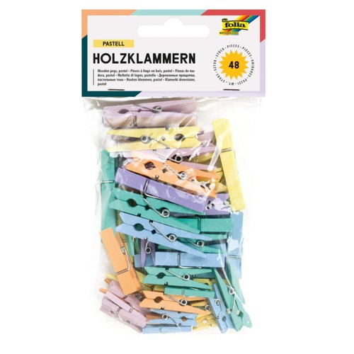 Folia Holzklammern pastell 300g