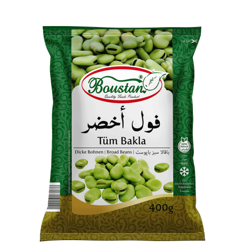 gefrorene Saubohnen 400 g.