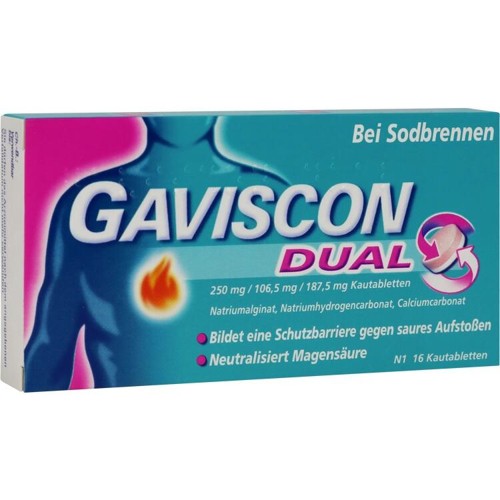 Gaviscon Dual 250mg/106.5mg/187.5mg 16 Stück