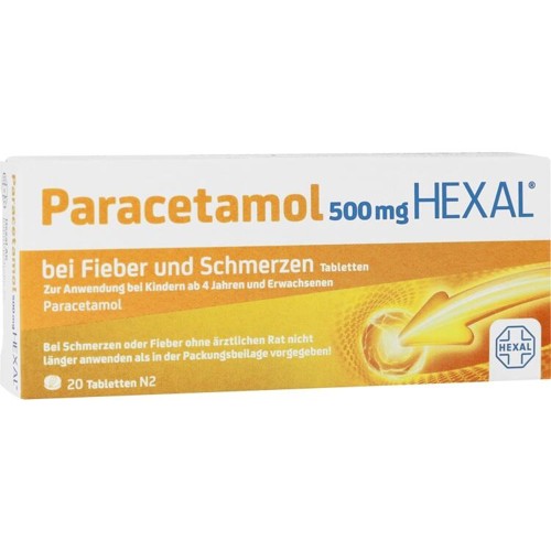 Paracetamol 500mg Hexal bei Fieber und Schmerzen 20 Stück