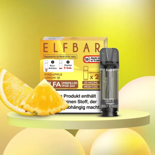 Elf Bar Elfa Pineapple Lemon Qi  Prefilled Liquid Pod  2er Pack