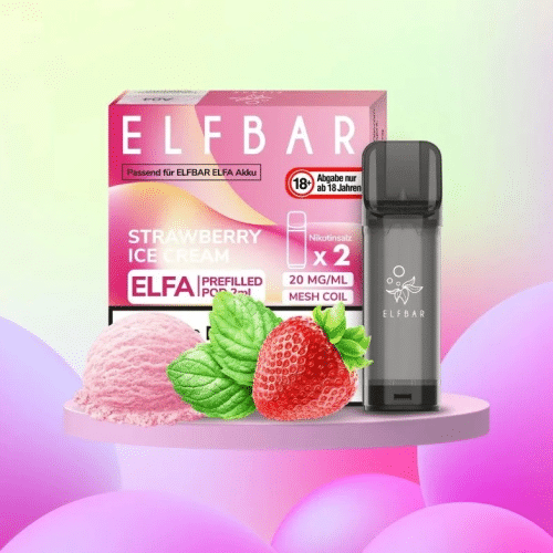 Elf Bar Elfa Strawberry Ice Cream  Prefilled Liquid Pod 2er Pack