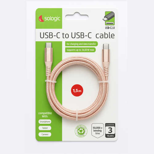 Usb C zu Usb C kabel 1.5m Schnellladen 60w Roségold