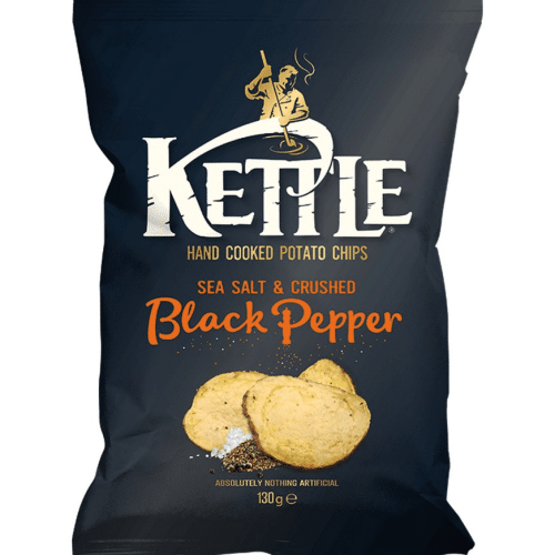 Kettle Chips Sea Salt & Crushed Black Pepper 130g