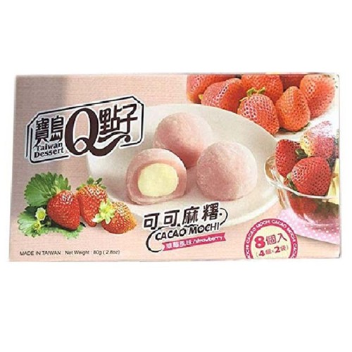 Taiwan Dessert Cacao Mochi Erdbeer-Geschmack 80g