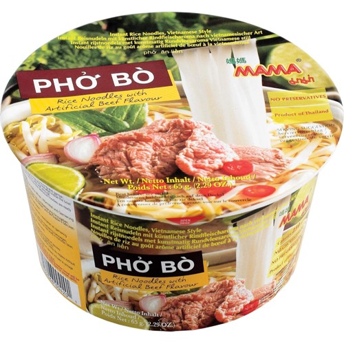 MAMA Instant Bowl Rice Noodles Pho Bo with Beef Flavour 390g