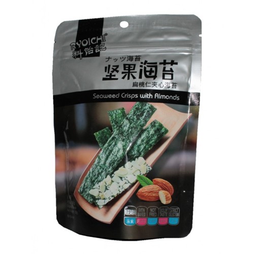 Ryoichi Algensnack mit Mandeln knuspriger Seetang Meeresalge 35g