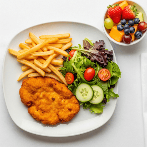 Hähnchenschnitzel Teller